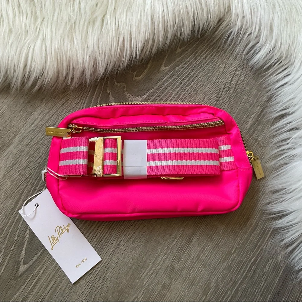 💗 LILLY PULITZER Jeanie Belt Bag In “Roxie Pink”